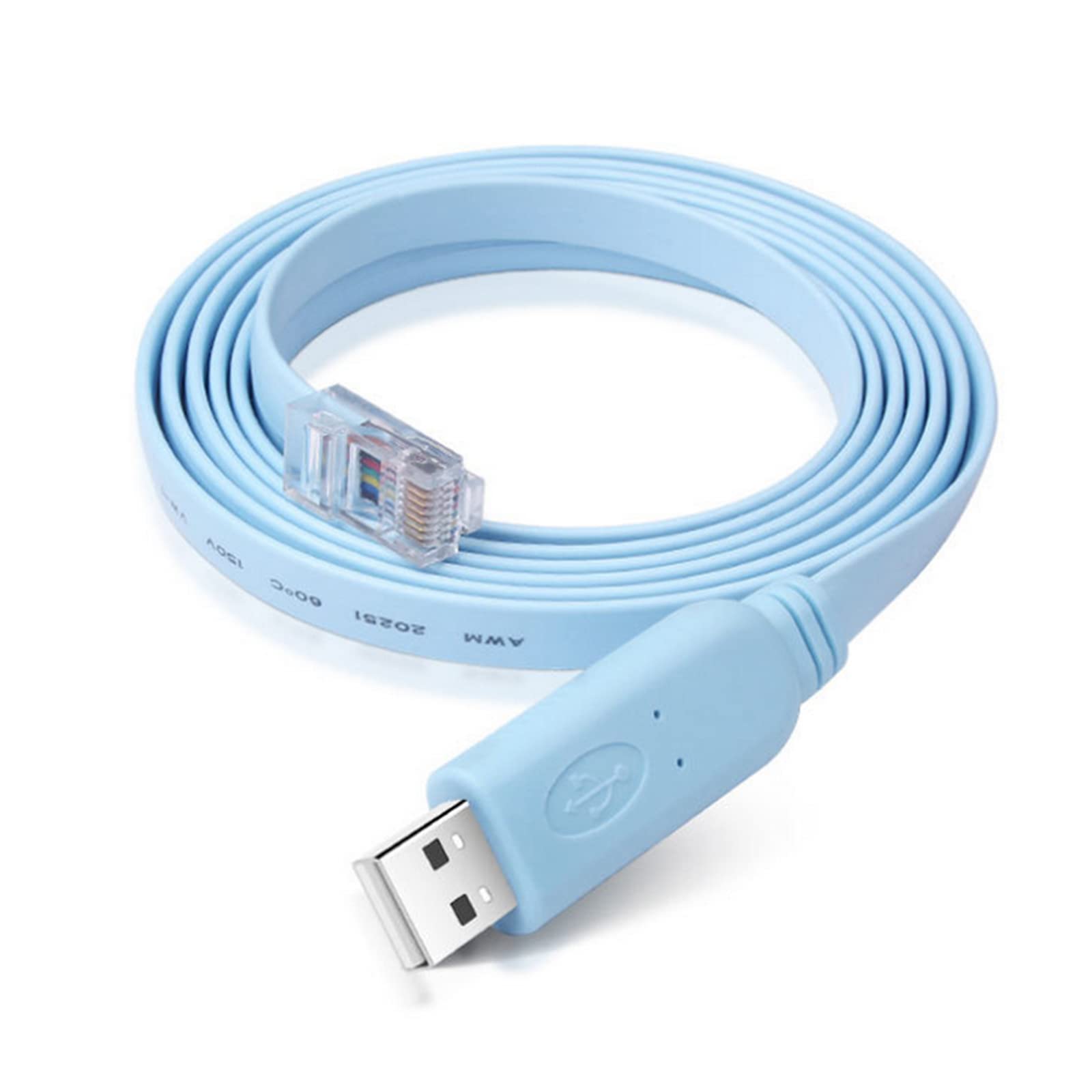 10Gtek Cisco Console Cable USB to RJ45 with FTDI Chip 6ft/1.8m for RS232 Routers/Switches, Support Windows, MAC, Linux