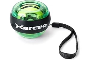 Xerceo Auto-Start Power Gyro Ball, with LED Light, for Wrist & Forearm Training (Lush Jungle)
