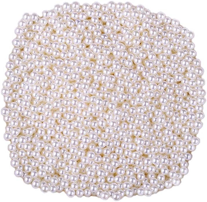 MOMOFULL 6mm Undrilled Art Faux Loose Pearls Vase Filler No Holes Makeup Brushes Holder Decorations Beads for Jewelry Making Crafts, 1500 Piece