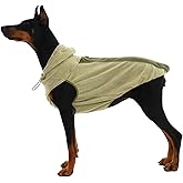 IECOii Great Dane Fleece Dog Sweater, Extra Large Dog Fleece Sweater for Giant Breeds Dogs Turtlenck, Cozy Warm Dogs Hoodie with Leash Hole, Fall Winter Walks Easily, Machine Washable, Green, 5XL