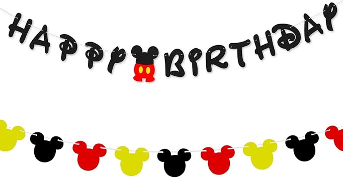 Articles De Fete Mickey Mouse Joyeux Anniversaire Banniere Livraison Gratuite Etats Unis Maison