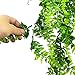 HOGADO 2pcs Artificial Hanging Ferns Plant Fake Plastic Hanging Greenery Plant Kimberly Queen Boston Fern for Wall Indoor Outside Hanging Basket Planter Floral Wedding Greenery Garland