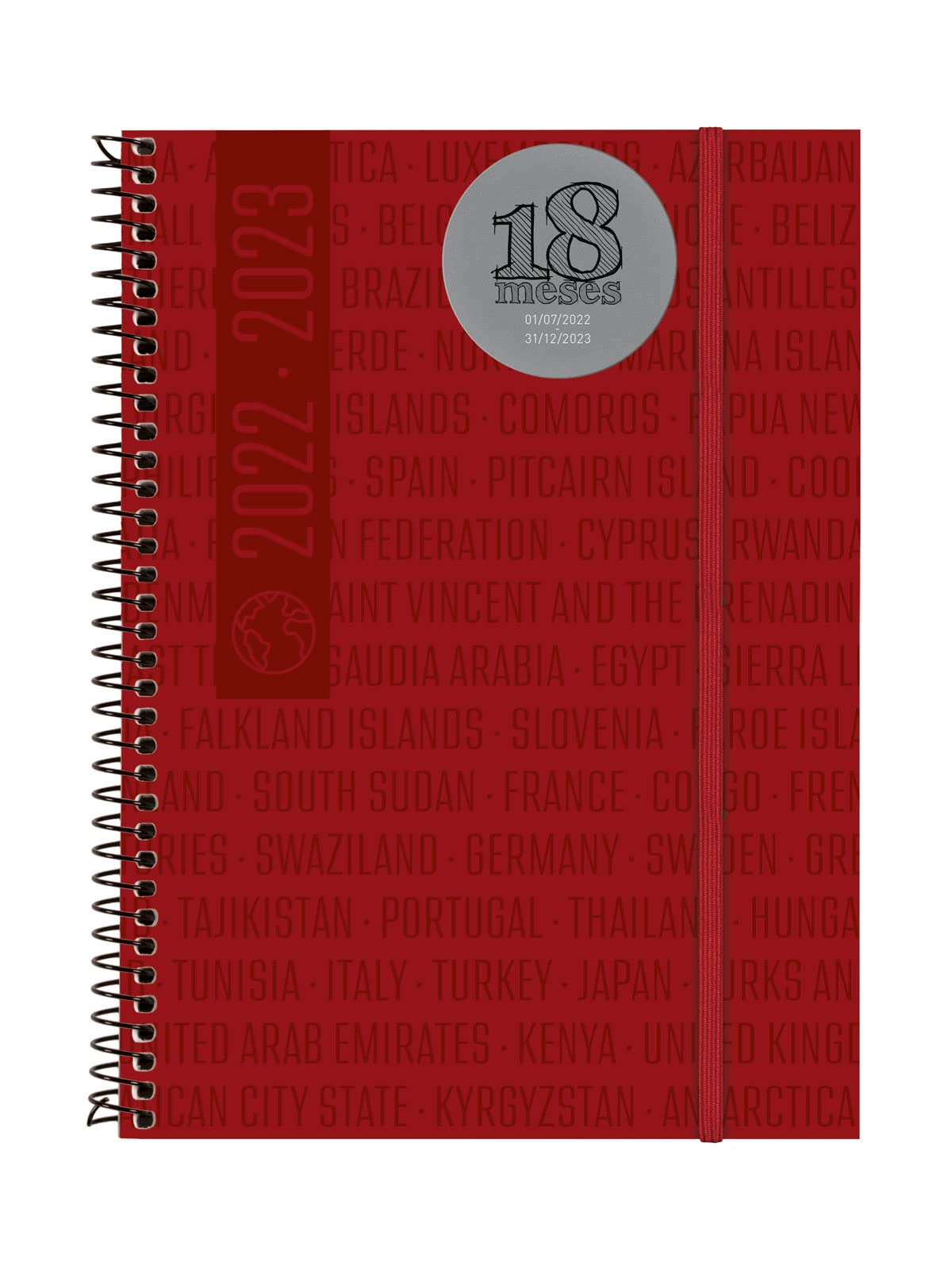 Finocam - Planner 2022 2023 Spiral 18 Months Week to View Horizontal July 2022 - December 2023 (18 Months) Travel