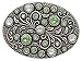Rhinestone Crystal Belt Buckle Antique/Brass Oval Floral Engraved Buckle
