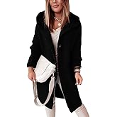 chouyatou Women's Casual Hooded Chunky Cardigans Slouchy Oversize Knitted Mid Long Cardigan Sweater Outerwear Jacket