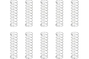 uxcell 10Pcs Compression Springs, 0.2mm Wire Diameter x 3mm OD x 10mm Length 304 Stainless Steel Extension Spring Ballpoint P