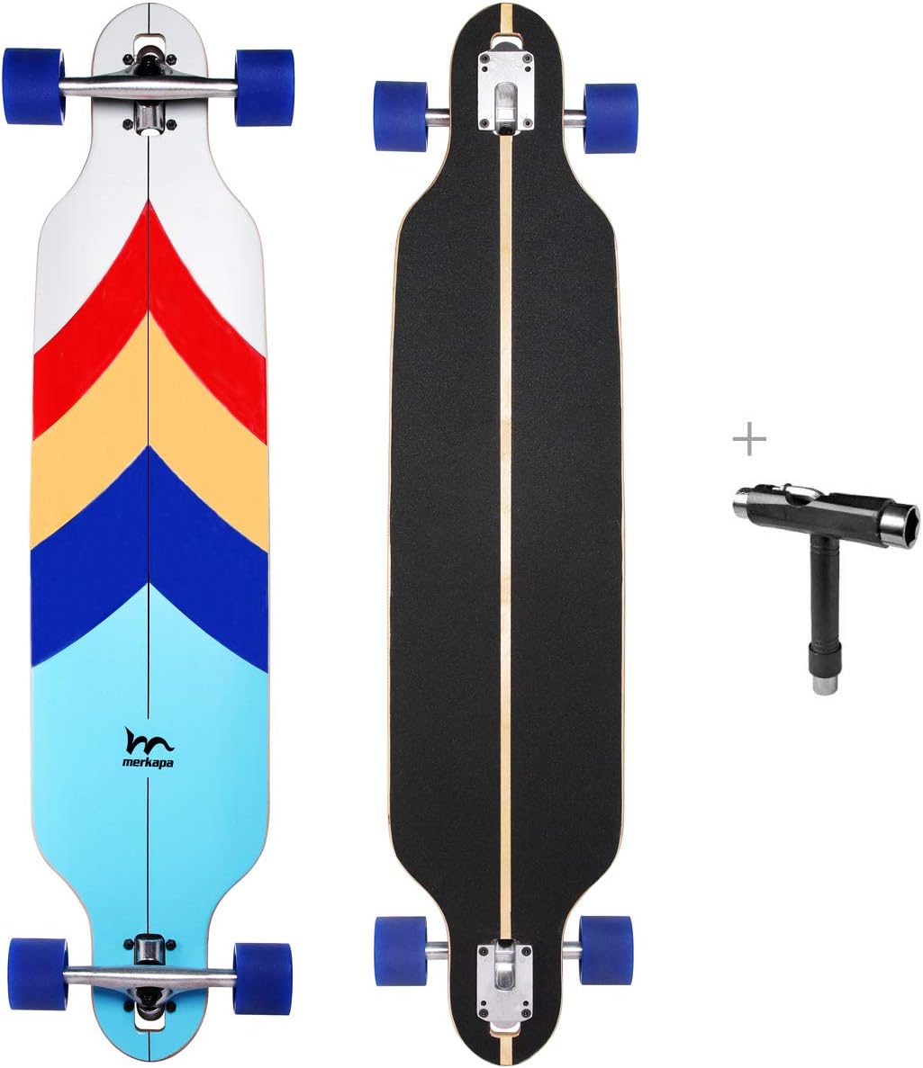 M Merkapa 41 Inch Drop-Through Longboard Skateboard Cruiser