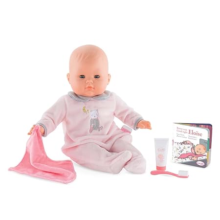 Corolle FPK17 mon Grand poupons Babypuppe mit Set, Rosa/Grau, 36 cm