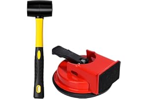 CALANYTUL Floor Gap Fixer Tool,Laminate Flooring Tools with A Nice Large Surface Pad and Thick Rubber,All Iron,4.72" Flooring Tool Holds Great On Tile, Laminate Floorings,Not Suit for Lvp,with A Hammer