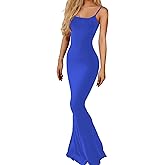 Buauty Womens Summer Dress Bodycon Maxi Dress Sleeveless Casual Long Dresses 2026 Spaghetti Strap Slip Elegant Evening Party