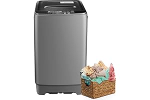 YASHE 17.6Lbs Portable Washing Machine, Full-Automatic Portable Compact Washer with Drain Pump, 10 Programs 8 Water Levels, Compact Washers with LED Display for Apartment Home RV Dorm