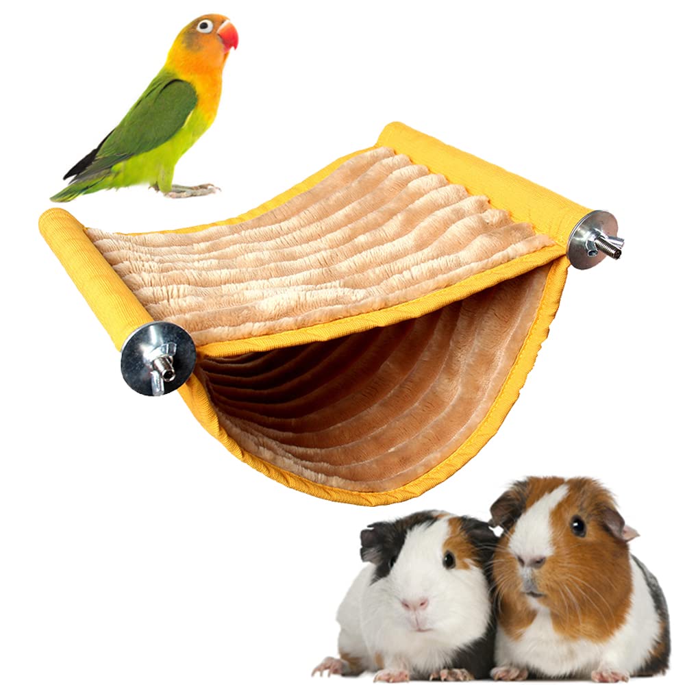 JVHLOV Bird Nest Parrot Hammock Bunk, Winter Warm Bird Nest Bed, Parrot Cage Sleeping Bed, Hanging Hammock Snuggle Hut Parrot House Tent Toy Bird Cage Perch