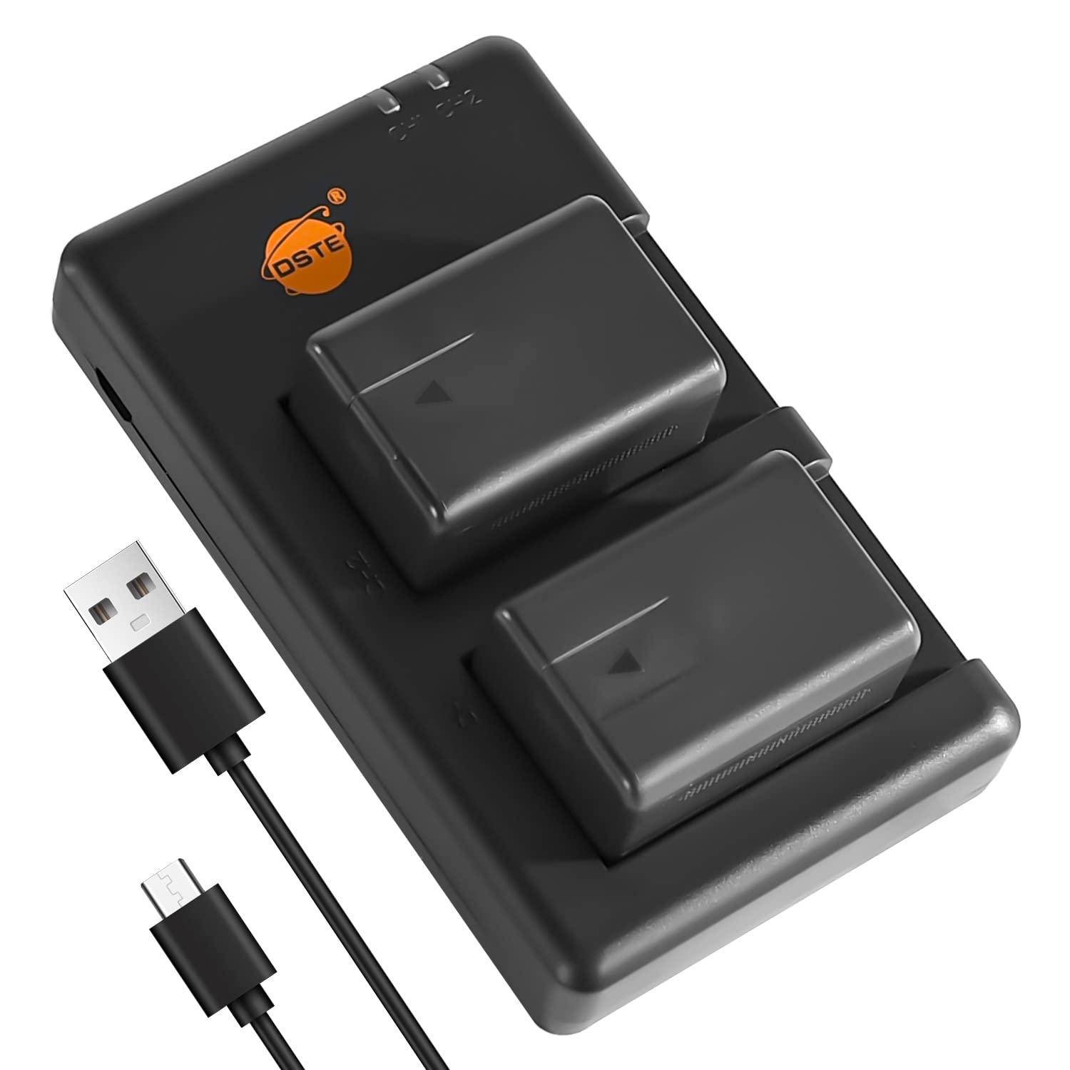 DSTE 2PCS VW-VBT190 (2300mAh/3.7V) Battery Charger Set Compatible for Panasonic HC-V160,HC-V180,HC-V260,HC-V270,HC-V520,HC-V520M,HC-V530,HC-V550,HC-V550M,HC-V710,HC-V720,HC-V720M,HC-V727,HC-V730