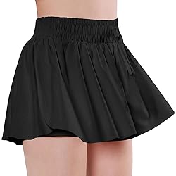 EXARUS Girls Butterfly Shorts Flowy Athletic 2 in 1