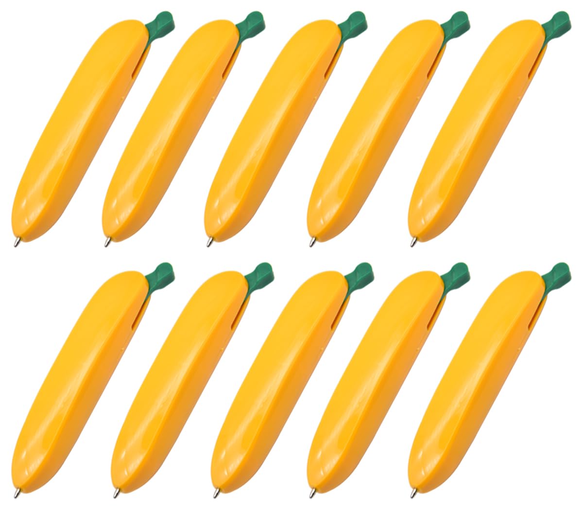 Ranvi 12 Pieces Banana Pens Retractable Pens Cute Writing Pens 1.0mm Black Ink For Desk Decoration Accessories Stationery School Office