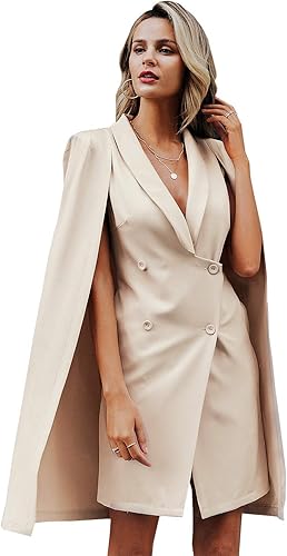 black cape blazer dress