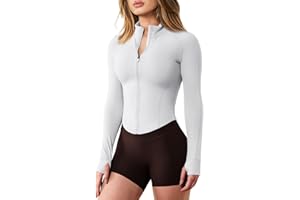 GYM RAINBOW Womens Snatched Workout Jackets Lightweight Zip Up Slim Fit Gym Track Athletic Jackets with Thumb Holes