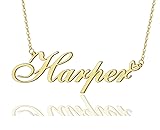 Harper Heart Name Necklace 18k Gold Plated
