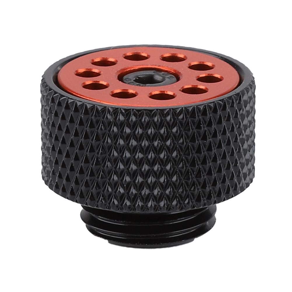Air Exhaust Fitting, Manual and Automatic G 1/4" Water-Cooled Adjustable Air Evacuation Valve for Computer Water Cooling System(Black+Red)