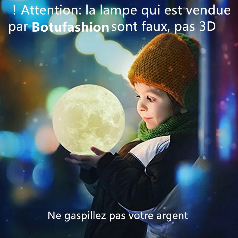 Lampe 3D lune tactile (avec un joli emballage) cadeau créatif lampe de nuit lampe art deco lampe veilleuse pour maison chambre bureau salon avec USB（12CM-mieux pour l\'enfant）