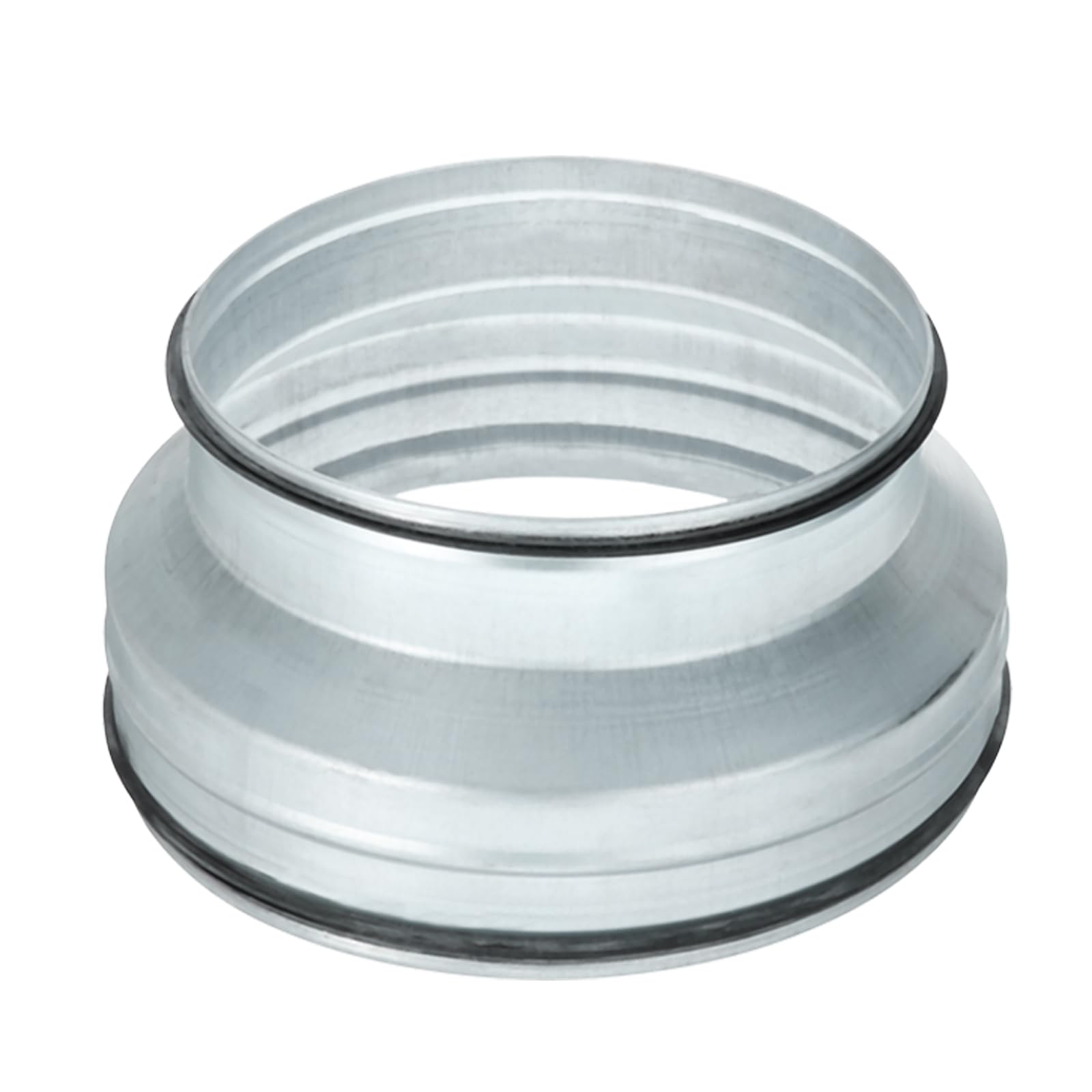 PATIKIL 10 Inch to 8 Inch Duct Reducer, Galvanized Steel Round Air Duct Reducer Pipe Increaser Adapter Connector Fitting Coupling with Rubber Gasket for HVAC, Ventilation Systems
