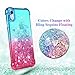 Ruky for XR Case, Gradient Quicksand Series Glitter Bling Flowing Liquid Floating TPU Bumper Cushion Reinforced Corners Women Case for XR 6.1 inches (2018) (Teal Pink)
