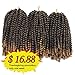 Gabrielle 3 Pack 8 Inch Spring Twist Hair Crochet Braids Kanekalon Synthetic Bomb Twist Crochet Hair Braiding Hair Extensions T27# Low Temperature Fiber