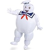Disguise Inflatable Stay Puft Marshmallow Man Costume, Official Ghostbusters Afterlife Movie Fan Operated Blow Up Suit, One Adult Size (up to 42-46)