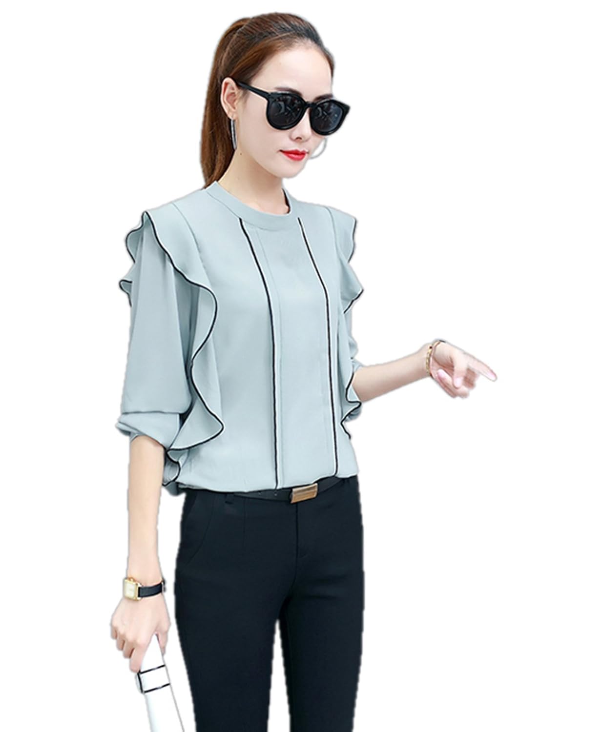 shree ram krishna women's diamond crepe plain western wear top