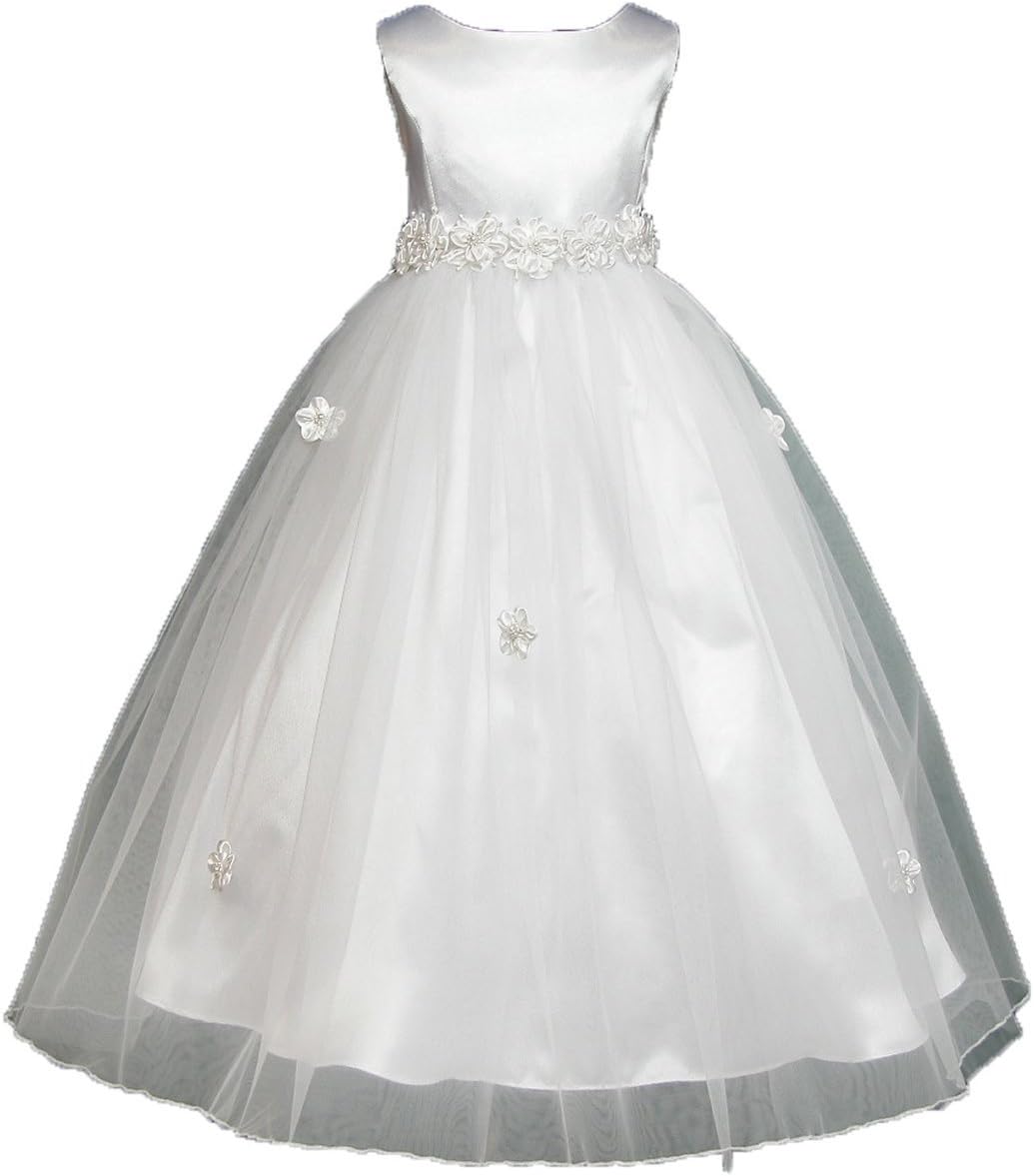 Angela Flower Girl 1st Holy Communion Bridesmaid Wedding Dress Size 9-10Years White