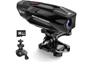 TNICER Motorcycle Helmet Camera, R3 Bike Video Camera,1080P Sports Action Camera, 120° Wide Angle Camcorder, IP67 Waterproof Dash Cam with 3 Types of Installation and 32G Card