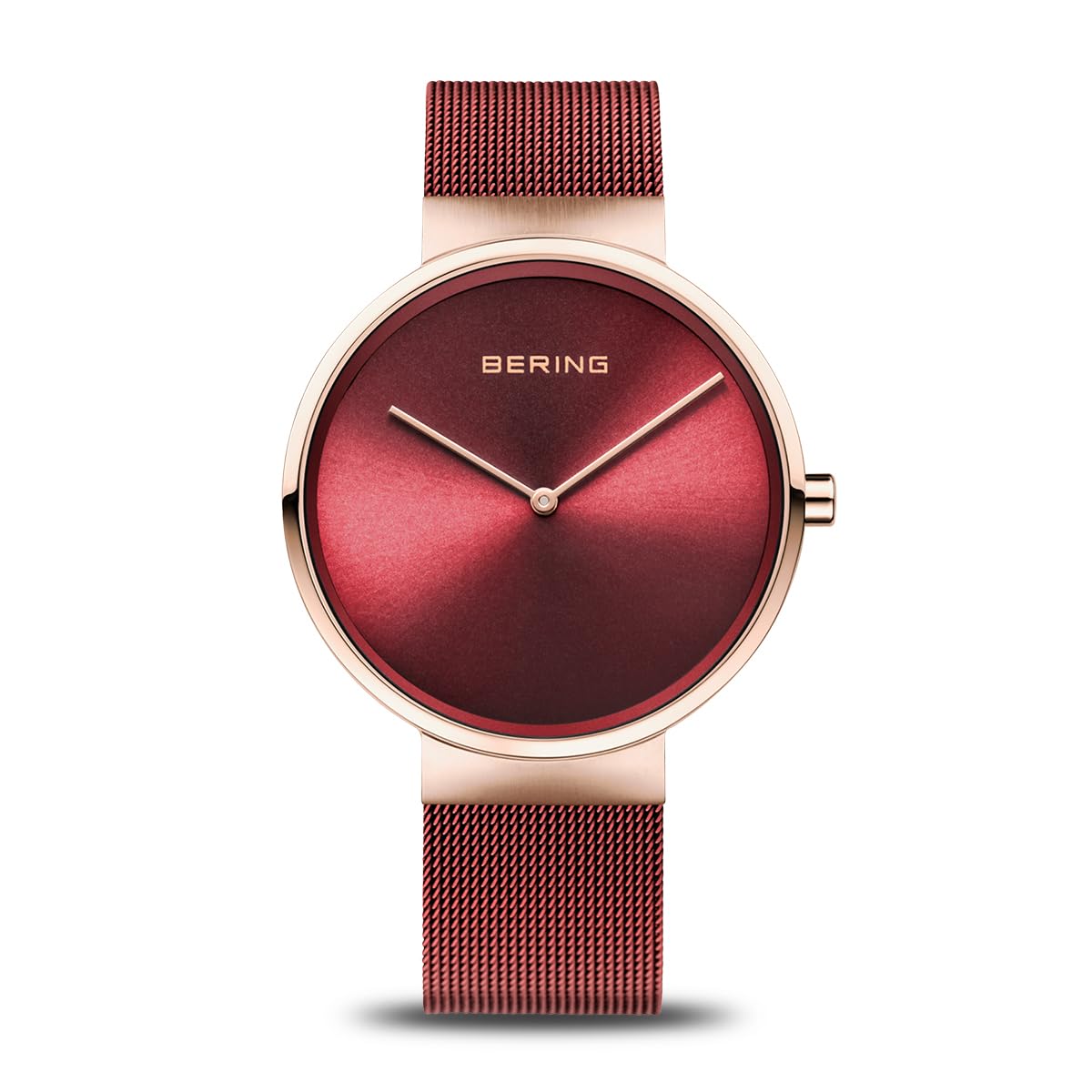 BERING Women Analog Quartz Classic Collection Watch with stainless steel Strap and Sapphire Crystal 14539-363, Rose Gold, 39 mm