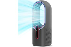 Misby Desk Fan, Bladeless Desk Fan with 3-Speed Options, Quiet Cooling, Touch Control Personal Fan for Desk Home, Office, Bedroom (Grey)