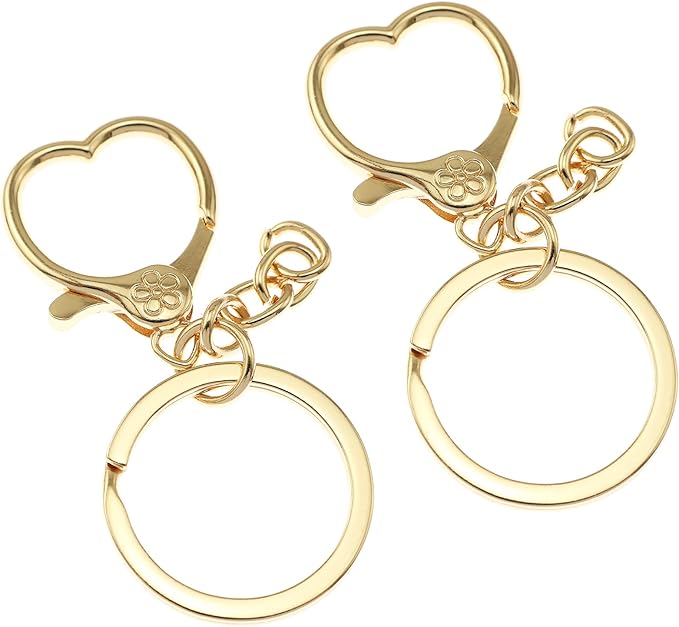 Lind Kitchen - Llavero con forma de corazón (5 unidades, 30 mm, oro KC