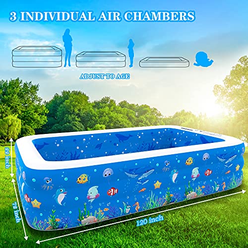 Inflatable Swimming Pool, 120 x 72 x 22 in Swimming Pool, Swimming Pool