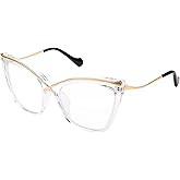 FEISEDY Women Oversized Square Blue Light Blocking Glasses Anti Eyestrain Cat Eye Fashion Eyewear B2956
