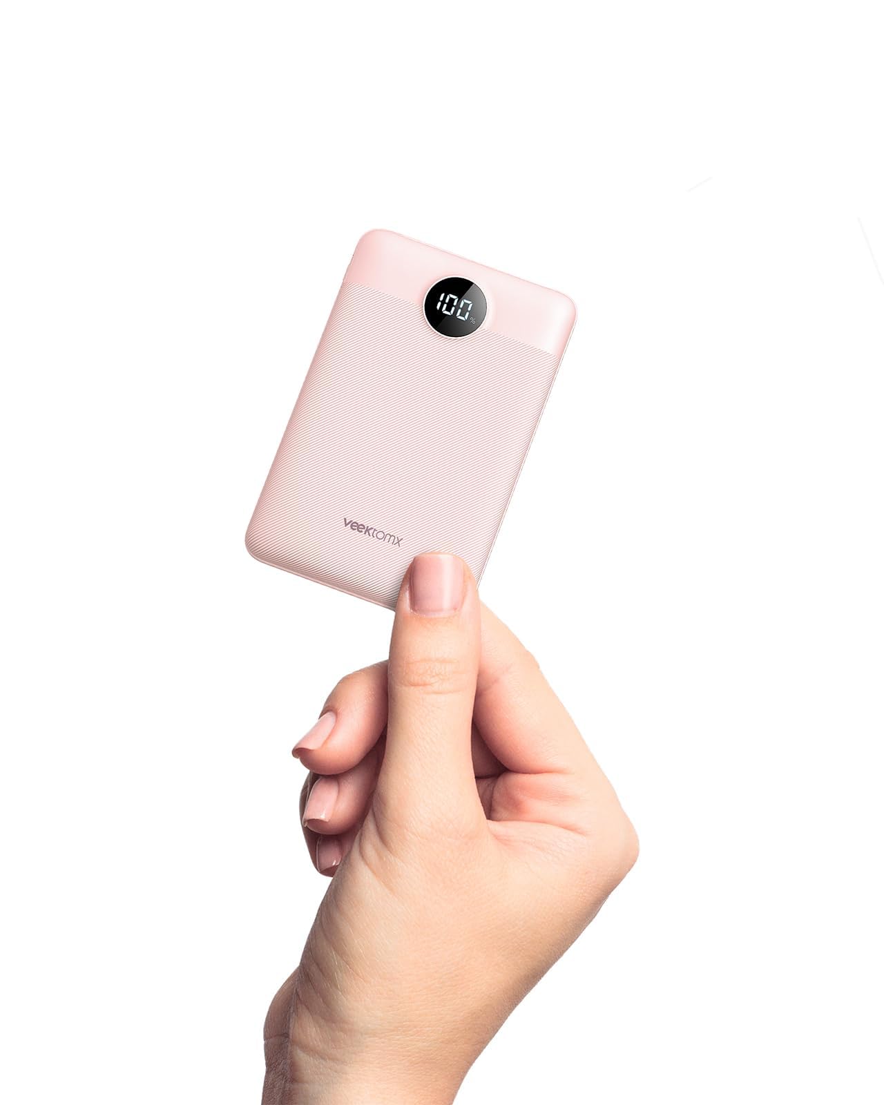 Photo 1 of VEEKTOMX Small Portable Charger, Mini Power Bank 10000mAh, PD 22.5W Fast Charging USB-C Battery Bank, Travel Essentials Dual Voltage External Portable Powerbank for iPhone/Samsung/Google Pixel, Pink