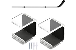 Hockey Stick Wall Mount - 2 Pieces Horizontal Gear Hanger, Hockey Stick Display Holder | Acrylic Wall Mount Brackets Hangers 
