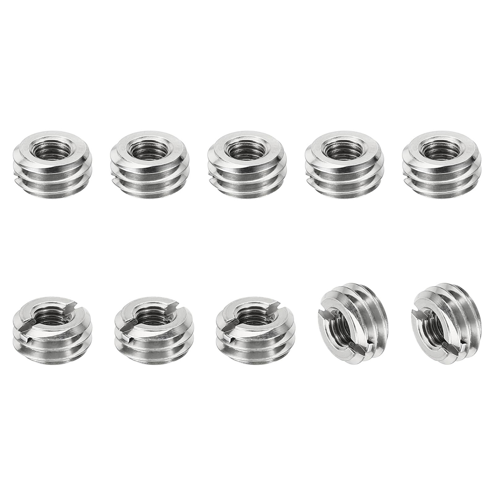 PATIKIL Thread Adapters Sleeve Reducing Nut, 10 Pcs M10*1.5 Male to M5*0.8 Female Repairing Insert Nut Screw Reducer Conversion Stainless Steel Fastener 5mm — image 1