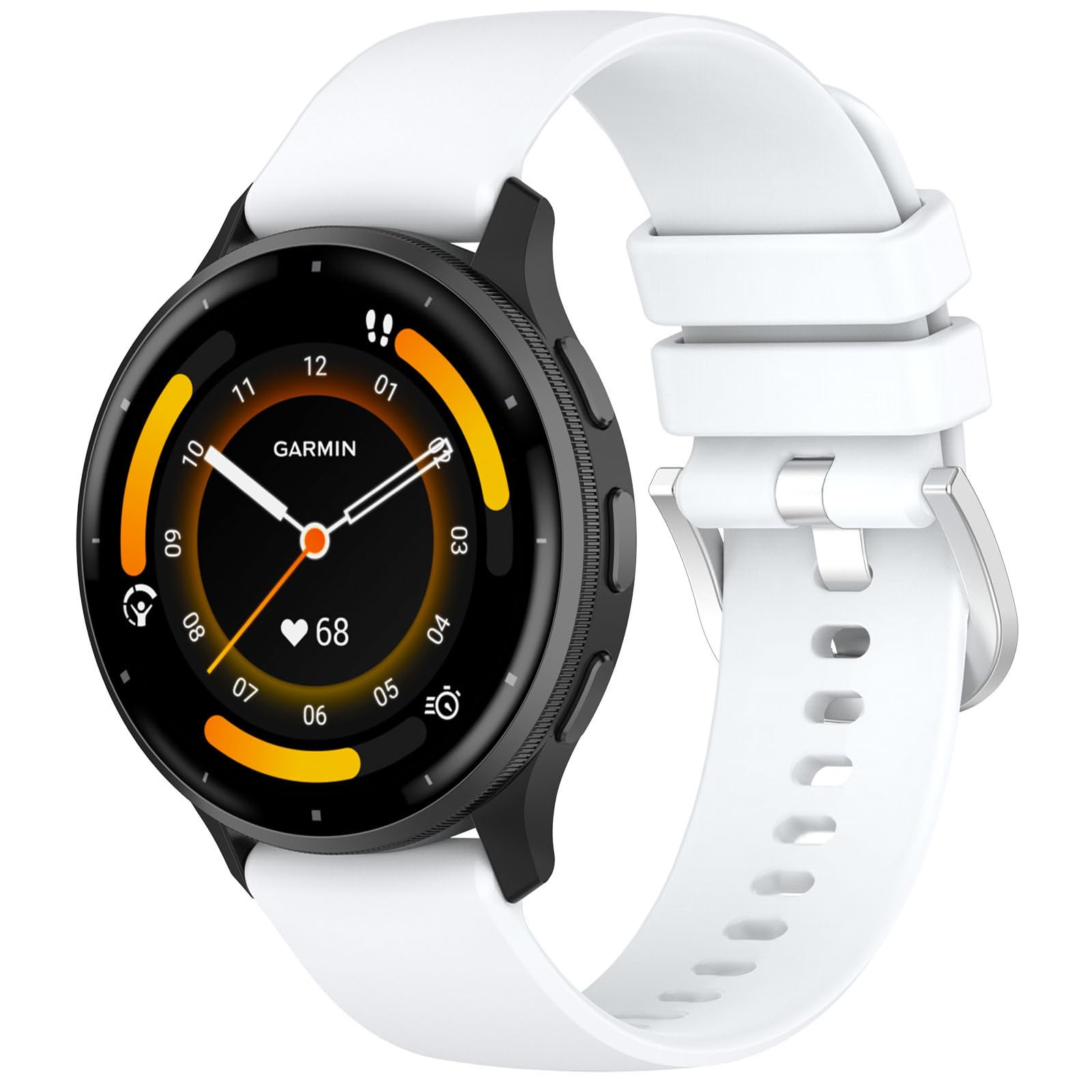 TopPerfekt Sport Bands Compatible with Garmin Venu 4 45mm /3/2 (22mm) Quick Release Replacement Wristband, Soft Silicone Adjustable Watch Strap for Forerunner 970/570 47mm/265/255 -White 22mm