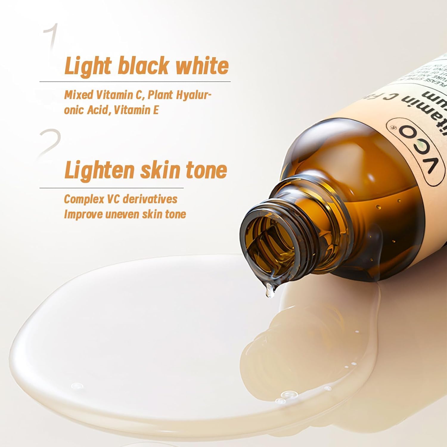 VGO Skin Care Set, with Snail Mucin 92% Moisturizer 1.76 Oz, Vitamin C Serum 1.01 Oz & Dual-Tube Facial Cleanser 3.52 Oz, 3 Step Facial Skin Care Kit