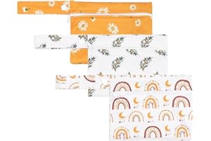 KKTAPOS Wet Dry Bags for Baby Cloth Diapers - Waterproof Reusable Washable Travel Bags, Gym Bag, Pool, Daycare Soiled Baby Items Yoga Gym Bag for Swimsuits & Wet Clothes 3 pcs/set Mini Size (Rainbow)