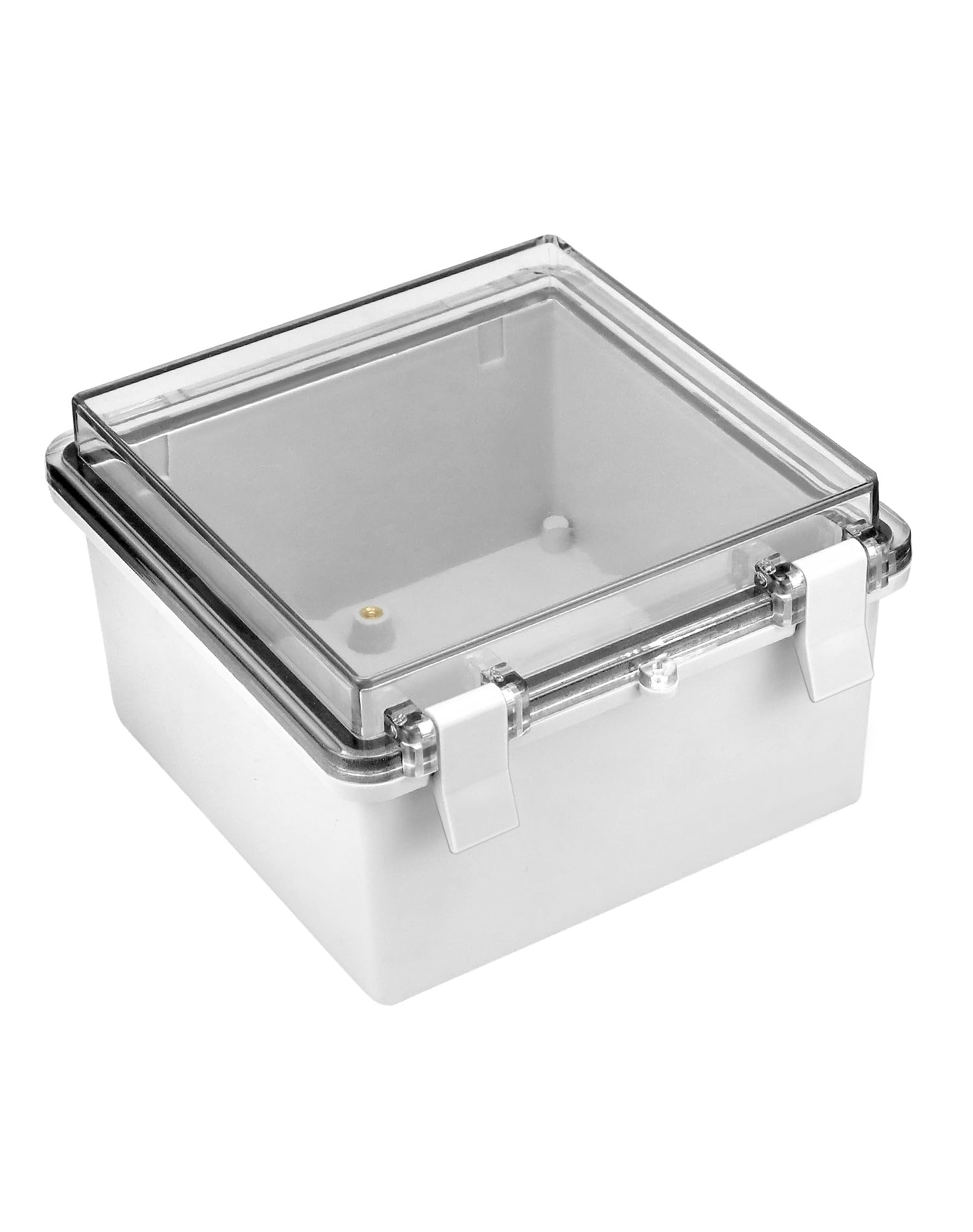 QWORK® Outdoor Junction Box, IP65 Waterproof, 150mm x 150mm x 90mm (External Dimensions), with Hinged Transparent Lid - PC/ABS Alloy Electrical Box