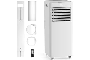 KAUYU Portable Air Conditioners 8,000 BTU Air Conditioner Portable for Room up to 360 Sq.Ft. Portable AC Unit with Remote Control 4 Modes Dehumidifier Window Mount Exhaust Kit (8000-07A)