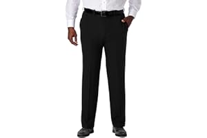 Haggar Men's Cool 18 Pro Classic Fit Flat Front Casual Stretch Performance Golf Pant - Regular and Big & Tall