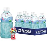 Mogu Mogu Drink Bubble Gum (6 Bottles) Delicious drinks made with nata de coco (coconut jelly). Fun chewable juice boxes for kids. Juice bottles made for adults and kids. Famous Asian drinks