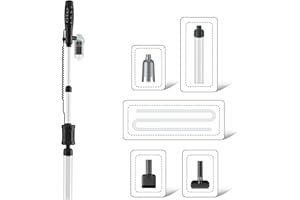 AKKEE Aquarium Vacuum Gravel Cleaner Handle Control, 8 in 1 Multifunctional 36W Electric Fish Tank Cleaner Vacuum for Automatic Water Change, Wash Sand, Water Circulation and Timed Off