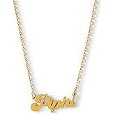 Sorority Shop Pi Beta Phi Necklace — Retro Font Design with 18K Gold Plating, Pi Beta Phi Gifts for Women