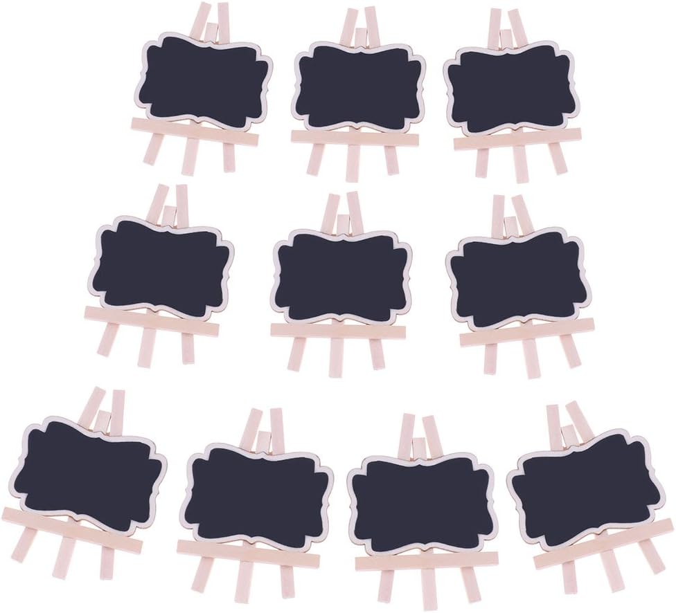 Simday 10 pcs Mini Chalkboards Place Cards with Easel Stand, Wedding Party Food Signs and Special Event Decoration Daily Home Decoration