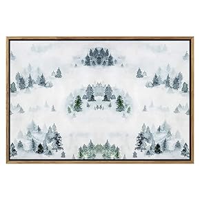 SIGNWIN Framed Canvas Print Wall Art Forest Covered...